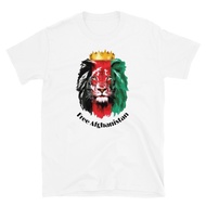 Free Afghanistan Lion Flag Afghan T-Shirt Korean Style Unseix Wild
