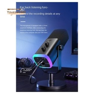 AM8 Dynamic Microphone with RGB Control/Headphone Jack/Mute,MIC for PC Gaming Recording Streaming  E