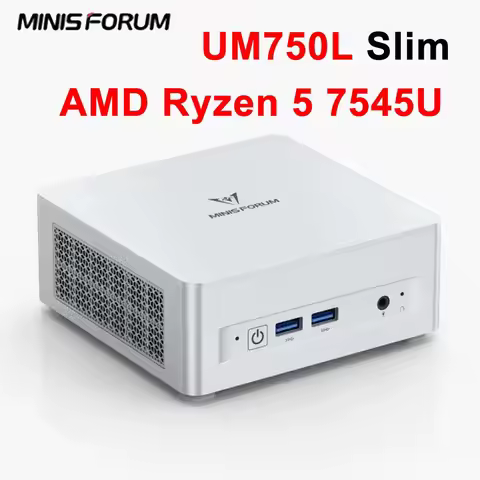 MINISFORUM UM750L Slim Ryzen 5 7545U Mini PC 2*LPDDR5 6400MT/s PCIe4.0 M.2 2230 SSD WiFi 6 BT 5.2 US