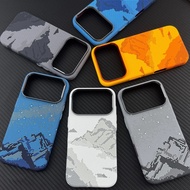 Mountain peaks and valleys blue hard case for iphone 17 16 15 pro max case