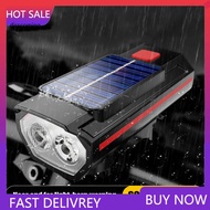 SL| High-brightness Bike Light Solar Charging Bike Light Bright Rechargeable Bike Light with Solar Charging and Electric Bell for Night Riding Easy Installation Bicycle