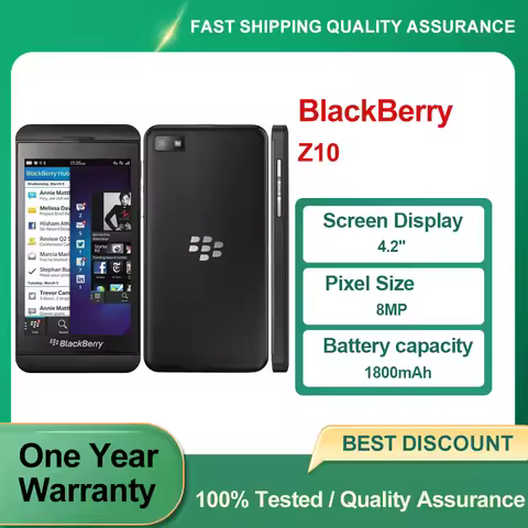 Original Blackberry Z10 4G Mobile Phone 4.2'' 8.0MP WiFi Bluetooth Cellphone BlackBerry OS SmartPhon