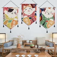Japanese Tapestry Decorative Painting Restaurant Lucky Cat Tapestry Restaurant Fabric Painting Sushi