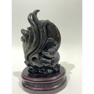 ❤️9 tail fox黑曜石九尾狐摆件