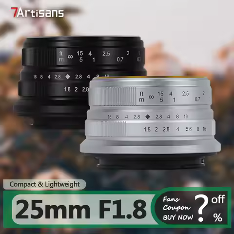 7artisans 25mm F1.8 APS-C Frame Large Aperture Wide Angle Prime Lens for Studio Photography with Son