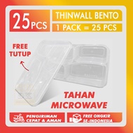 [ FREE LID ] THINWALL BENTO Mika Bento 4-Section MICROWAVE RESISTANT /MIKA BENTO/BENTO CHOCOLATE pla