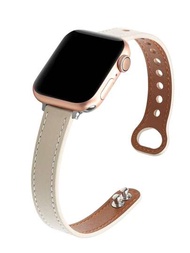 1 correa de cuero delgada compatible con la banda de reloj de Apple de 40 mm Serie 7 8 41/45 mm Correa de pulsera 42 mm compatible con Apple Watch SE 6 5 4 3 38 44 mm Ultra 49 mm