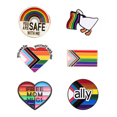 goose free moms hugs Enamel Pin Brooch Cartoons Badge for case Bags Jeans Hoodies Denim Lapel Pin Je