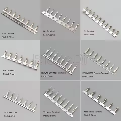 100-500Pcs 1.25mm 1.5mm 2.0mm 2.54mm Pitch Male Female Wire to Wire Connector Plug Terminal Pins GH 