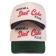 Unisex DIET COKE Embroidery Adjustable Five Panel Baseball Dad Cap For Spring Autumn Outdoor Leisure