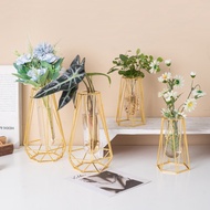 Gold Iron Display Flower Vase/Gold Hydroponic Decoration Table Decoration Vase/New Aesthetic Flower Iron Pot