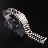 Rolamy 22Mm 316L Stainless Steel Silver Jubilee Watch B Strap Silver S Sol Curved End For Seiko 5 SRPD53K1 SKX007