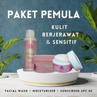 BEGINNER PACKAGE (FACIAL WASH + MOISTURIZER + SUNSCREEN SPF 30 & 50) DSARS BEAUTY SKIN ORIGINAL 1000