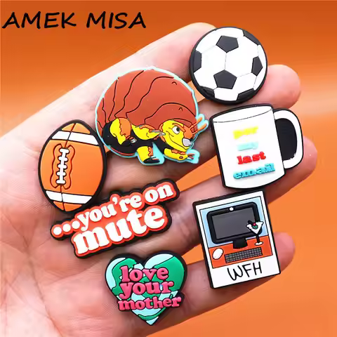 1Pcs Cute Beetle Football WFH Shoe Buckle Accessories Love Your Mother Shoe Charms Upper Decorations