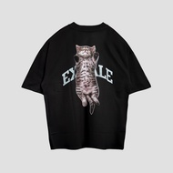 Exhale Tshirt Cats#2 Black Oversized