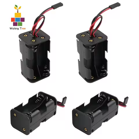 1/2/4PCS 6V AA Battery Case with JR Connector for RC Servo Tester & DIY Projects
