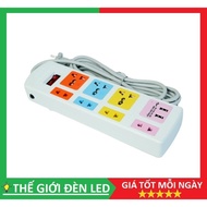 Honjianda 0448B-2U-13A multi-function power outlet with USB, 3300w capacity, genuine 3 meter cord
