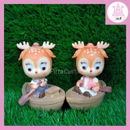 Cute Couple  Deer Rowing Deco (N30162AB)