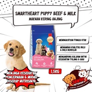 SMARTHEART PUPPY BEEF 1,5KG dog food smart heart makanan anak anjing sh &amp; milk anakan shih-tzu golden murah khusus untuk pakan dry dogfood indukan kering rc skin bulu panjang mini medium large pupy dogs besar kecil 1.5 kg