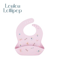 Loulou Lollipop - 寬口袋立體矽膠圍兜-花蝴蝶