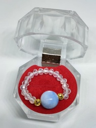 cincin kristal putih aquamarine free kotak - 6