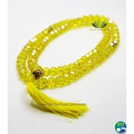 99 Grade A Yellow Crystal Stone Prayer Beads