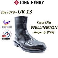 🔥READY STOCK🔥 Kasut Wellington Polis Kilat Single Zip PDRM ATM Tentera Boot Men Uniform Boot PVC 1 D