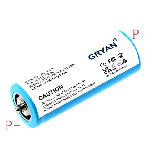 UR18500L 3000mAh Battery For Braun 9 9465cc, 9325s, 9385cc, 9390cc / Series 8 8370cc, 8365cc, 8417s,