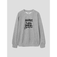 Ganni Gray Puppy Print Pullover Sweatshirt - Casual Women's Top