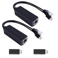 GeeekPi 2PCS Gigabit USB-C PoE Splitter 48V to 5V IEEE802.3af Power Over Ethernet for Raspberry Pi,T