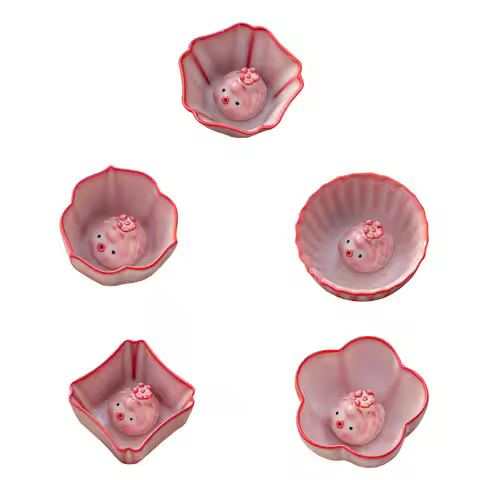 Ceramic Tea Cup Adornment Kungfu Tea Cup Unique with Tea Pet for Gift Office