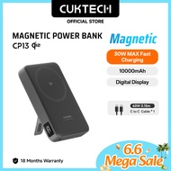 CUKTECH Qi2 Certified 30W 10000mAh Magnetic Wireless Powerbank with LED Display Travel & Business Tr