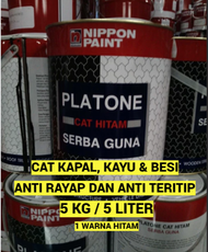 CAT KAPAL 5 LITER / 5KG CAT KAYU CAT BESI PLATONE NIPPON PAINT CAT HITAM SERBAGUNA