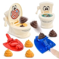 Mini Toilet Stress-Relief Toy, Interactive Launch Toy for Two People, Board Game for Playing Poop Ba