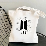 Bts Explosion-Proof Youth League Printed Canvas Bag butter Shoulder Bag Fashion Handbag Shopping Bag Collision Merchandise