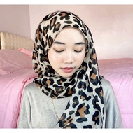 🐆🐅Shawl Ironless Printed Wideshawl Corak Leopard Harimau chiffon Voile🐯