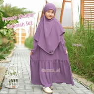 Terlaris French Khimar Fatimah Ummi Setelan Gamis Syar'I Anak