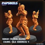 Colonial Marine Colonel Eula Hendricks [4]-Vs Humans-Humanoid Human/32mm scale 3D printed miniature 