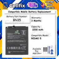 CELLFIX | BN35 RED 5 (3200MAH) COMPATIBLE MOBILE BATTERY REPLACEMENT