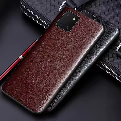 Luxury PU leather Case for Samsung galaxy Note 10 Lite Plus 20 Ultra Business solid color design cov