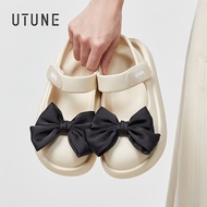 UTUNE Women's Mary Jane Sandals - Black Bow, EVA Sole - Casual & Cute Beachwear