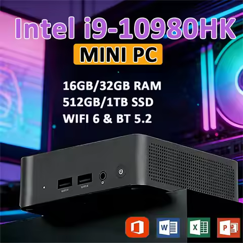 2026 New Mini PC Computer Windows 11 Intel Core I9 10980HK 16GB RAM 512GB SSD BT5.2 4K HD Wifi6 Mini