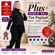 EXYZ Perla Peplum Baju Sukan *4731* Muslimah Plus Size / Lengan Panjang /Kain Sejuk Sport Shirt/Emax
