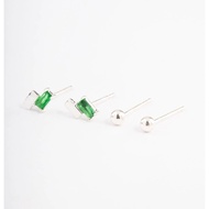 Lovisa Sterling Silver S925 Diamate & Green Baguette Stud Earring Set