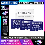 Samsung PRO Plus microSD Card U3 A2 V30 UHS-I Up to 160MB/s(Read), 120MB/s(Write) 128GB 256GB 512GB MBMD 10 Years SG Warranty 12BUY.Memory