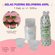 Starfruit Clear Plastic Cup 60ml Contains 50 Pcs l Jelly Pudding Cup 60 ml