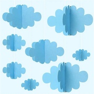 16Pcs 3D Cloud Decorations White Hanging Clouds for Ceiling Cloud Party Decorations Cloud Ornaments 