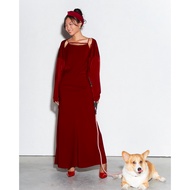 BYE BOUTIQUE Freesize Red Silk Cardigan - Cardigan