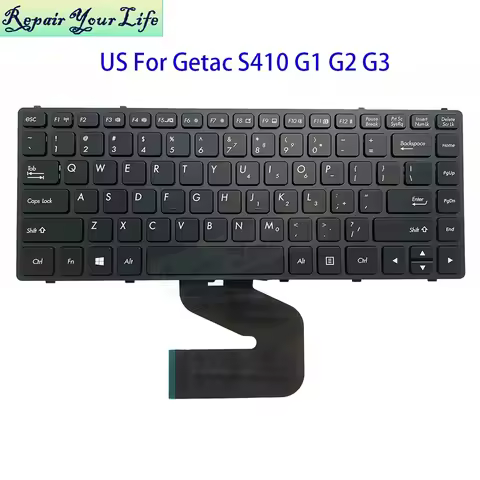 US English Laptop Keyboard For Getac S410 G1 G2 G3 Semi Rugged Notebook USA United States Keyboards 
