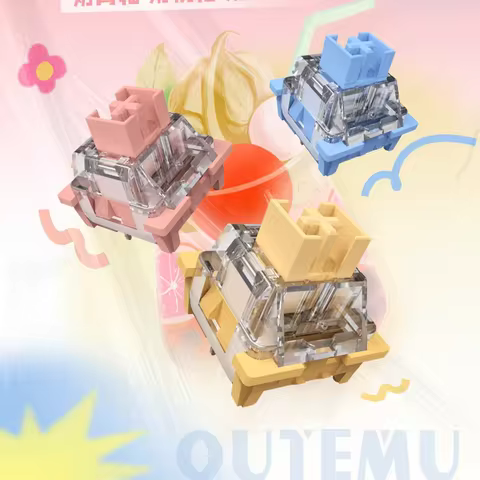Outemu Switches Milk Series Milk Peach Tea Blue 3Pins RGB Silent Clicky Linear Tactile Lubed Mechani